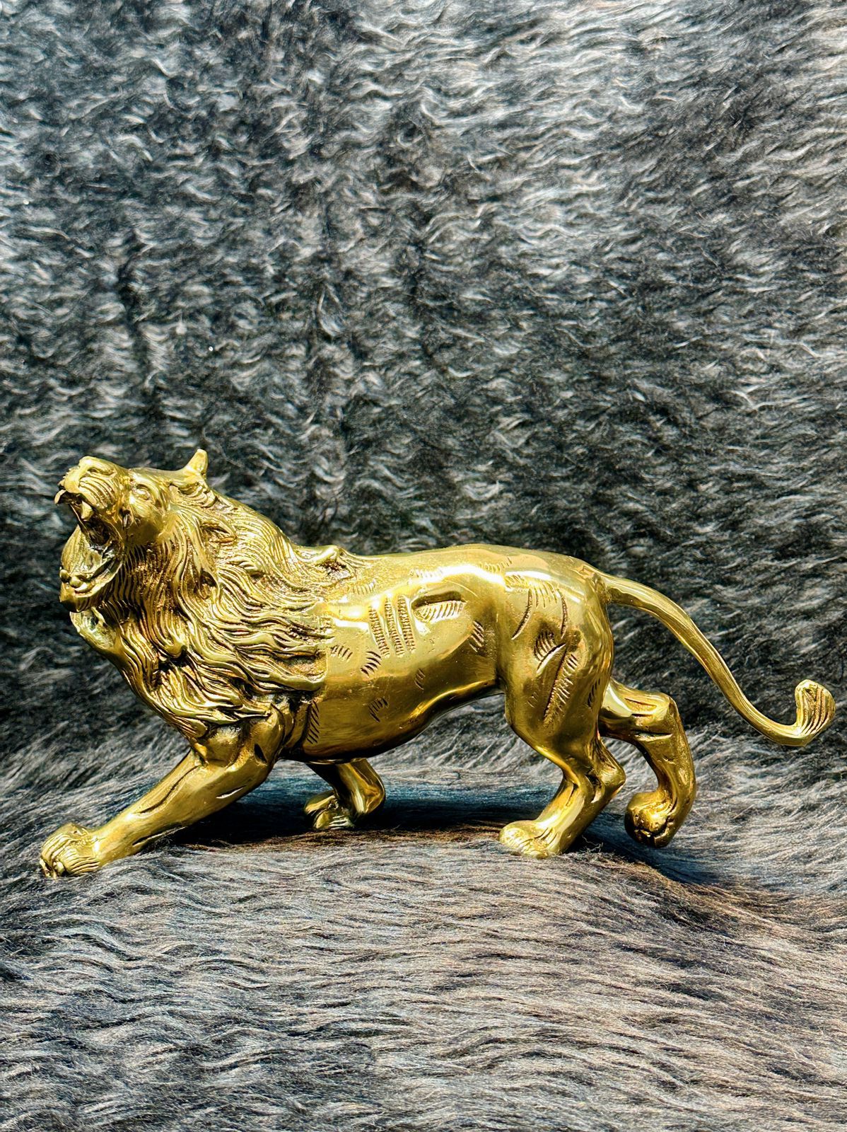 Brass Lion Sculpture