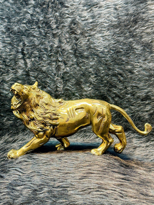 Brass Lion Sculpture
