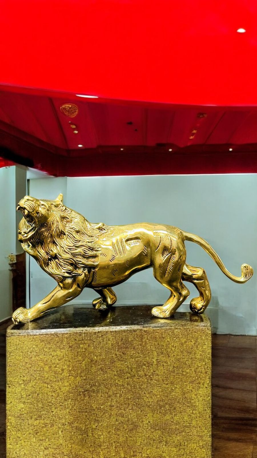 Brass Lion Sculpture